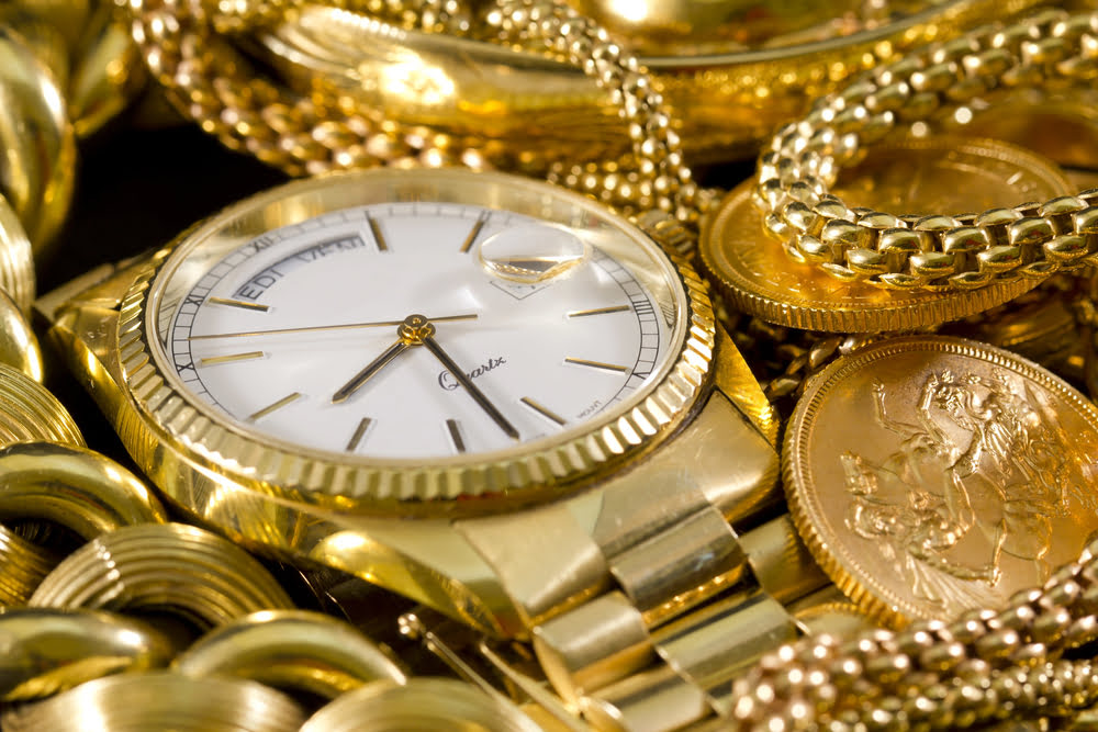 Golduhr und Goldschmuck